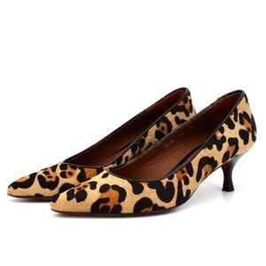 Donald Pliner Rome Calf Hair Leopard Print Kitten Heels | 5.5